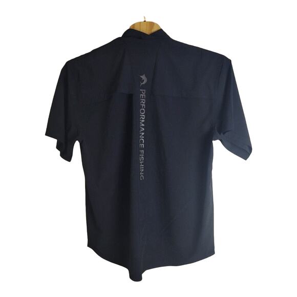 Reel Legends Vented Black Performance Outdoor Fishing Shirt Large EUC - Picture 2 of 3